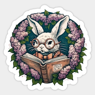 Reading Bunny Rabbit Sticker